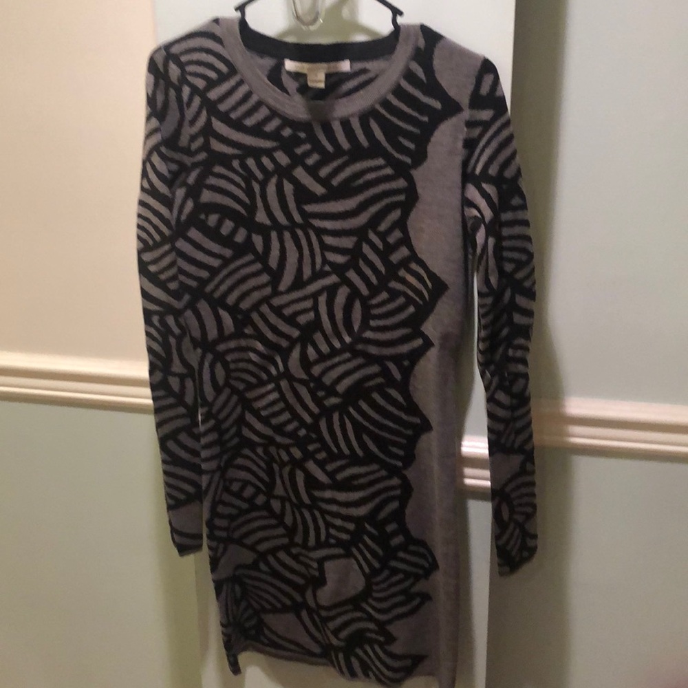 Black and grey sweater dress